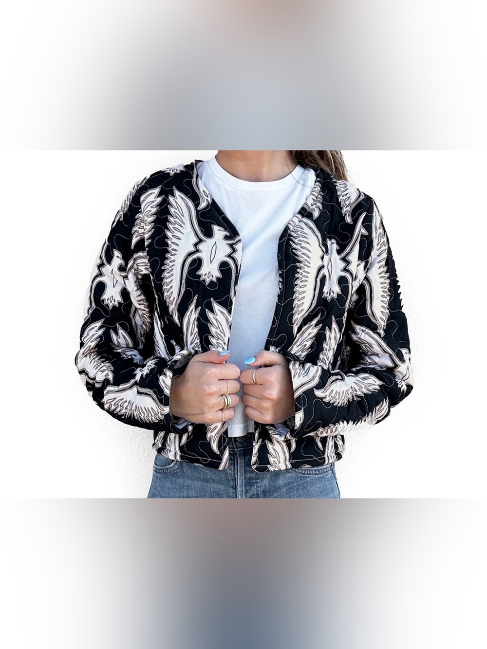 Ida mae Chase Firebird Black Cropped Jacket